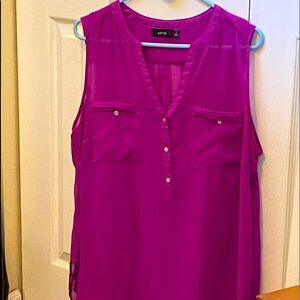 Apt9-2 pieceTop&Attached Tank, Purple, Size 1X